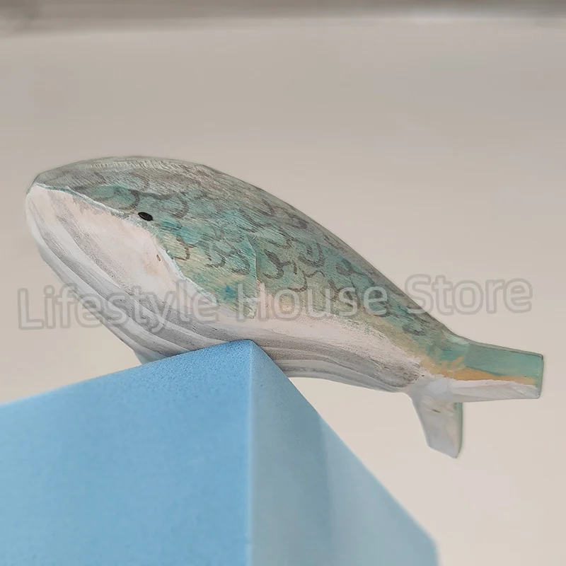 

Art Wooden Whale Home Decor Kawaii Handmade Crafts Whale Figurine Table Decor Carving Model Office Decoration Cute Gifts