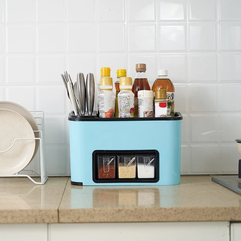 

1Pcs Large Capacity Plastic Spice Jar Organizer Kitchen Seasoning Bottles Organizer Condiment Seasoning Container