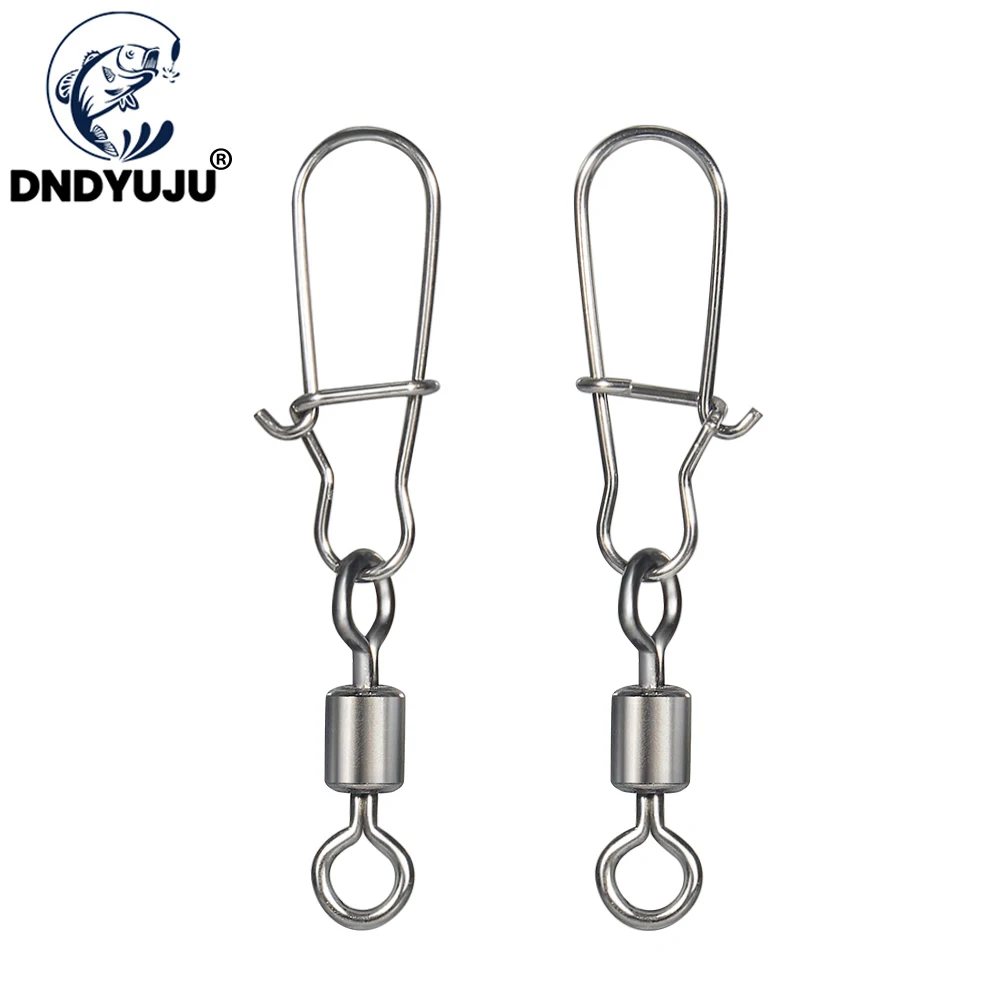 

DNDYUJU 50PCS Swivels Fishing Connector Pin Bearing Swivel Solid Rings Swivel 2#-2/0# Fishing Tackle Carp Fishing Tool Pesca