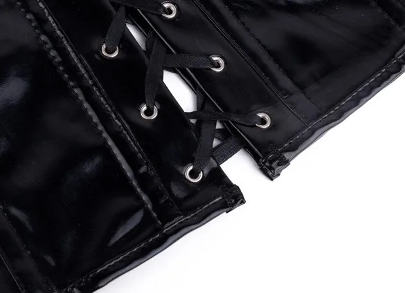 Красно-черный виниловый кожаный корсет платье готический женский сексуальный из