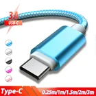 USB C зарядный кабель 3 м 3 м Usb кабель для передачи данных Быстрая Зарядка Тип C для Samsung Galaxy Note 10 Plus A50 A70 Oneplus 7 Pro 7T M30s