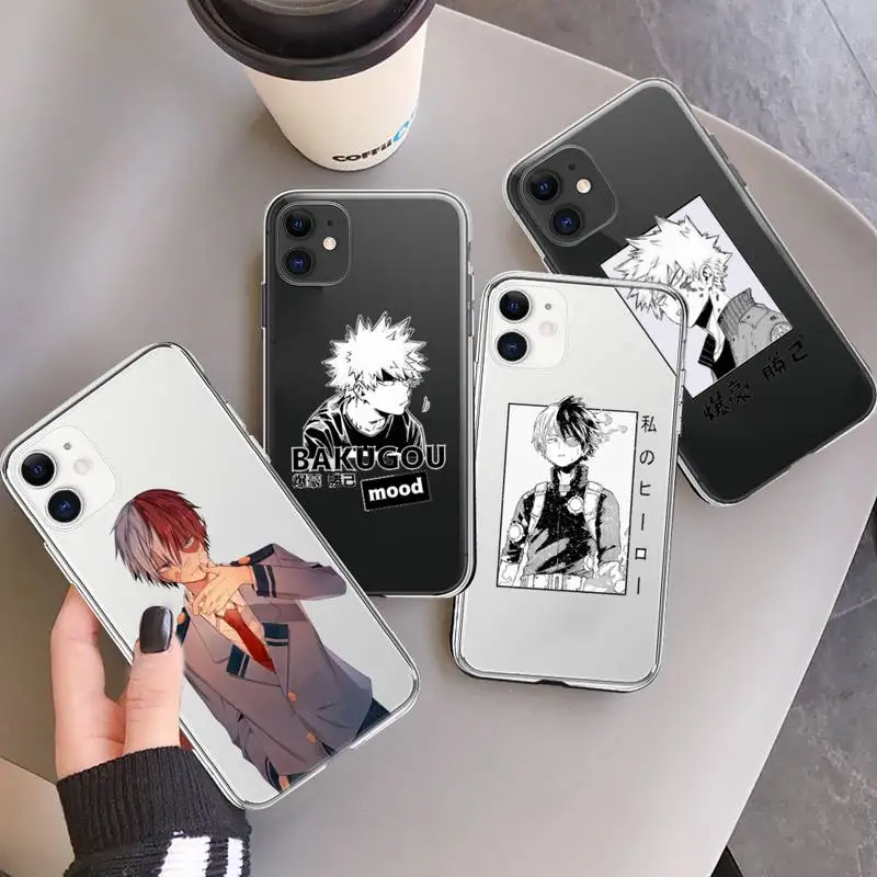 

My Hero Academia Anime Phone Case For iPhone 13 12 11 8 7 Pro Max Plus X XS XR MINI transparent clear New
