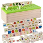Математические знания Классификация познавательный, на поиск соответствия Игрушка Дети Монтессори раннего образования узнать игрушка деревянный ящик, лучший подарок для детей