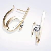 letter u shaped earrings womens earrings fashion metal gold plated austrian rhinestone inlaid earrings accessorie party jewelry