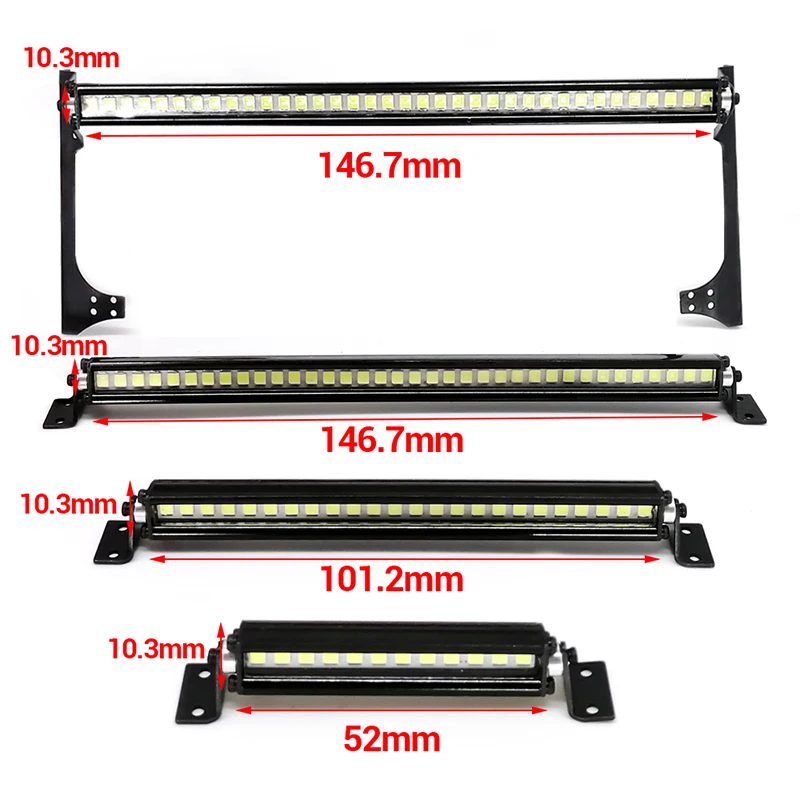 

1pcs LED Light Bar Roof Lamp CH3 Control for 1/10 RC Crawler Axial Capra SCX10 II 90046 RGT EX86100 TRX6 TRX4 D90