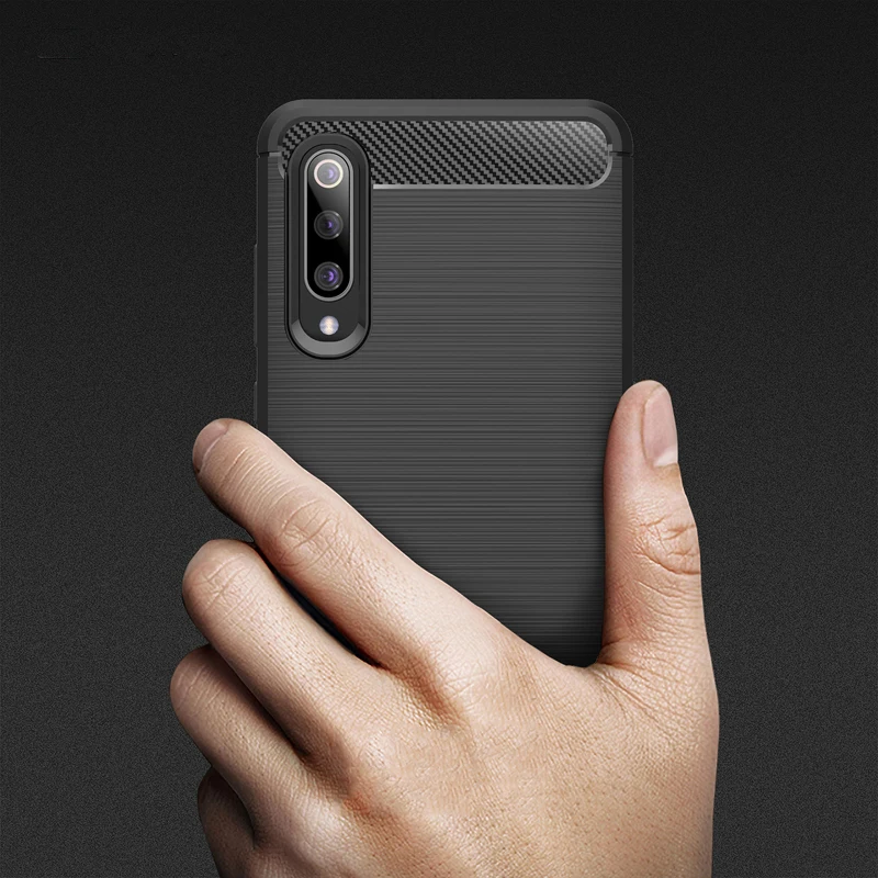 

Carbon Fiber Pattern Brushed Soft TPU Phone Cases for Xiaomi 9 9se 9T CC9 Max Mix 3 Anti-Scratch Shockproof Non-Slip Cover