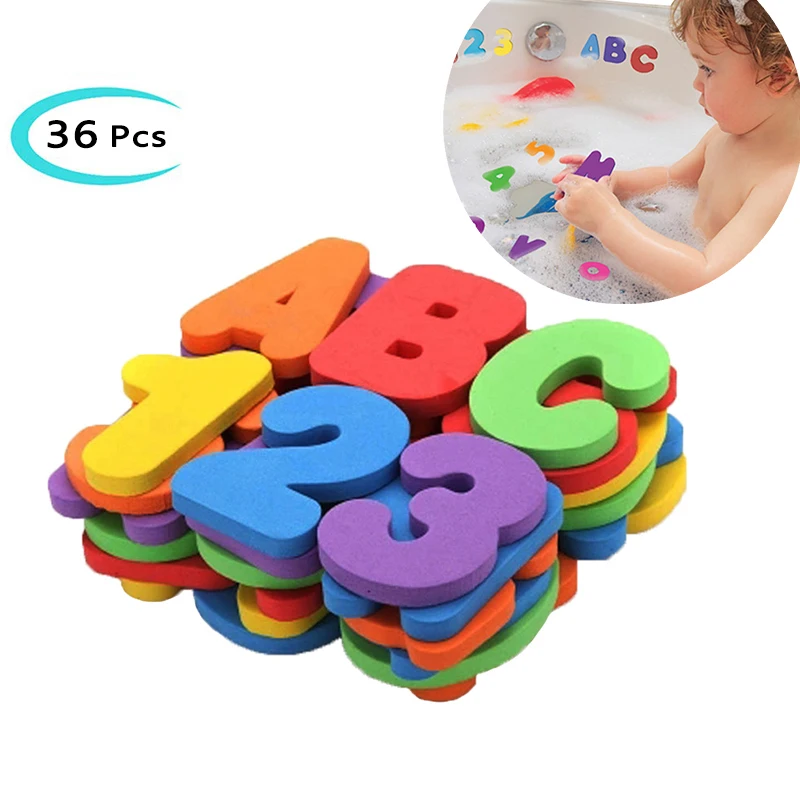 

36Pcs Foam Letters Bathtub Bathroom Education Learning Toys Alphanumeric Total Bubble Stickers Children's Puzzle DIY Toy Set New