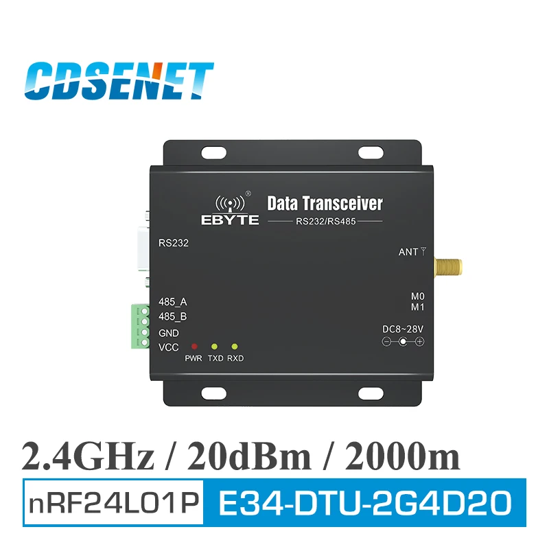 2.4GHz RS485 RS232 Converter Wireless Transceiver Module E34-DTU-2G4D20 2.4 ghz GPRS DTU rf Transmitter Receiver
