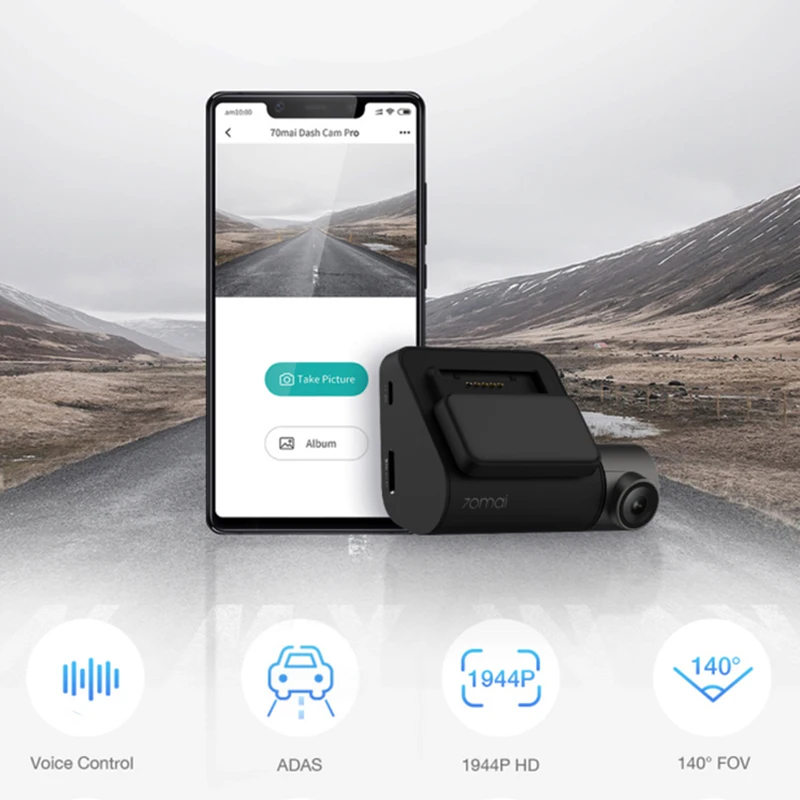 Xiaomi 70Mai Pro Dash Cam 1944P gps ADAS DVR камера Wifi ночное видение парковочный монитор английское