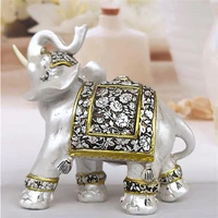white resin elephant statue decoration ornament animal figurine toys for living room office home crafts decoration