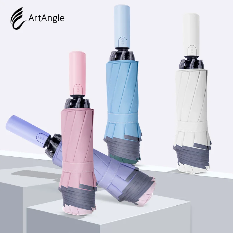 

Folding Rain Umbrellas Automatic Reverse Luminous Portable UV Protection Umbrella Coating Parasolka Rain Gear For Men EC50YS