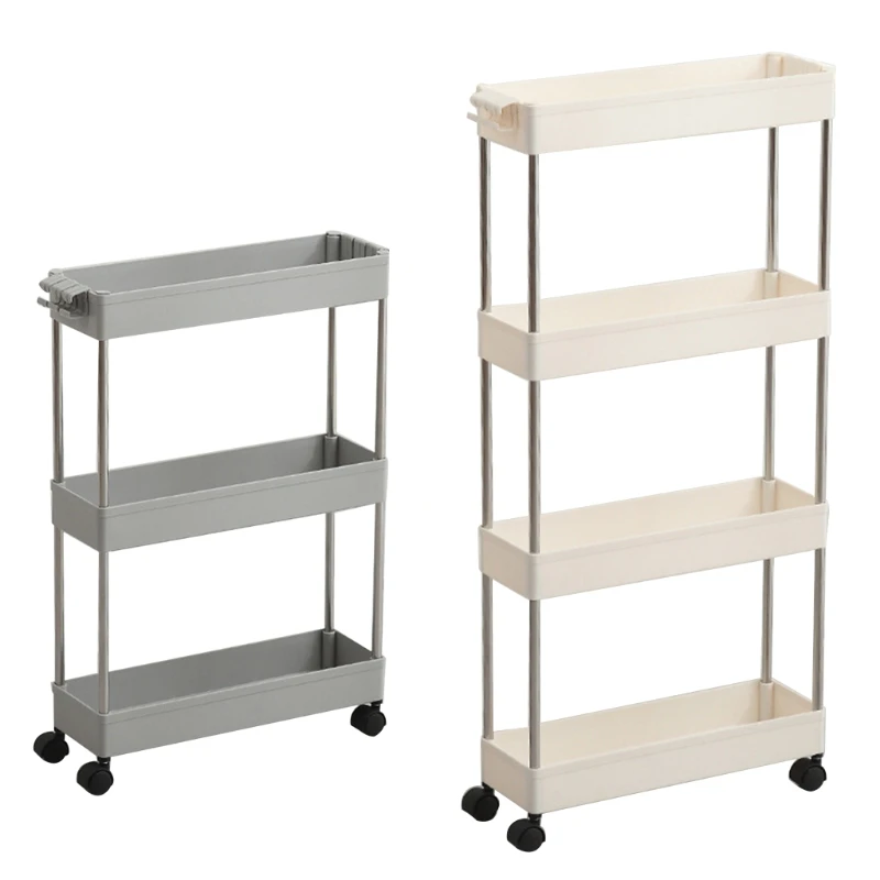 

Bathroom Dressing Table Furniture Trolley Floor Storage Rack with Wheels Shelf Bookshelf Storage Display Rack Decoration Colle