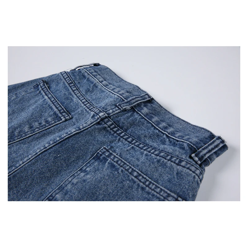 

Nbpm Women 2021 Chic Fashion With Blue Denim Pockets Mini Skirts Stylish Fit Faldas Mujer Office Lady Bottoms Spring Summer