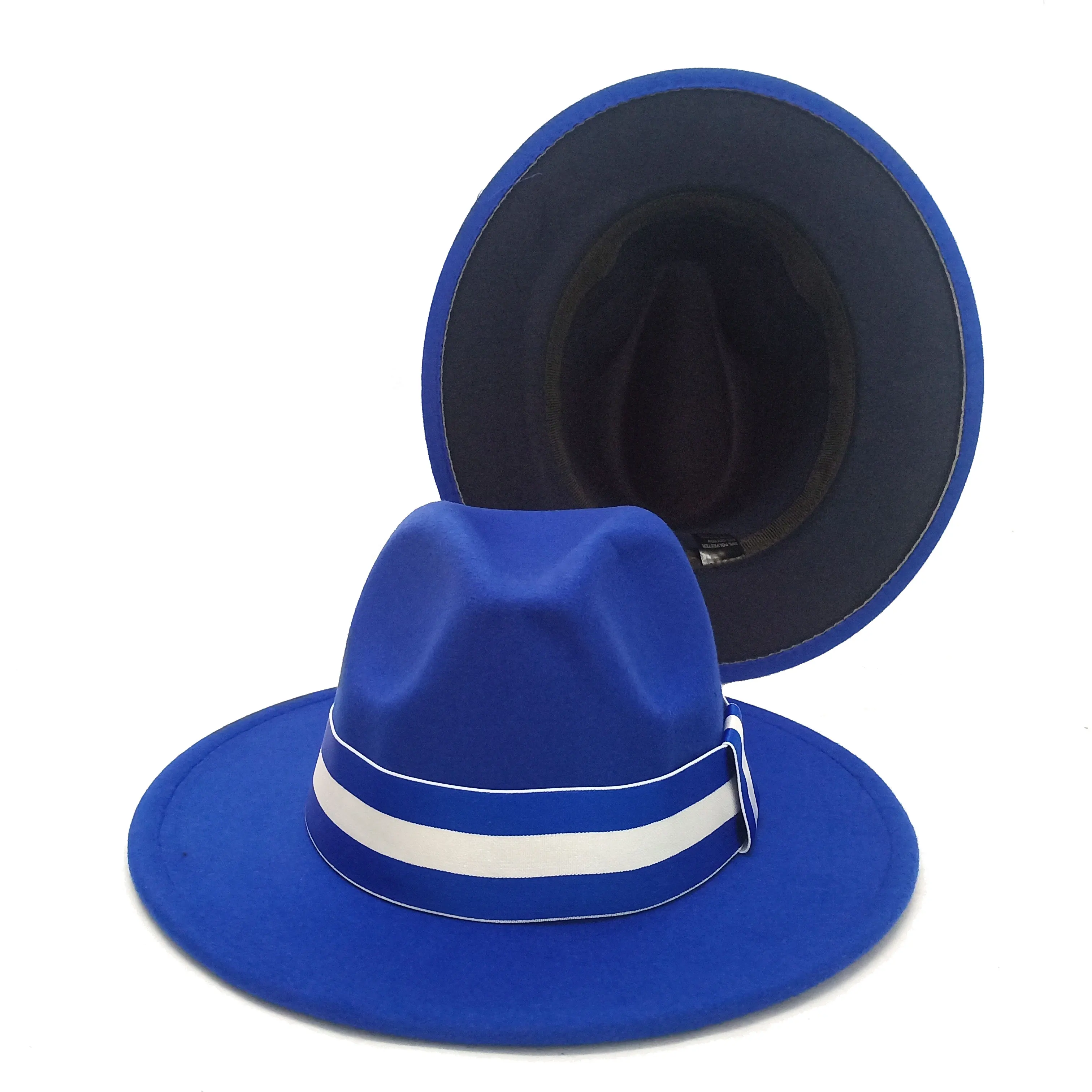 

Unisex Band Single Side Wool Felt Jazz Fedora Hats Elegant Men Women Wide Brim Trilby Cap Cowboy hat wholesale шляпа женская