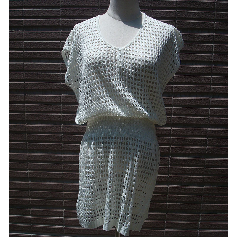 

Pareo Beach Wear Sarong Tunic Cover Bathing Suit Swim Knitted White Up Dress Bikini Summer Beachwear Fits True To Size, Take