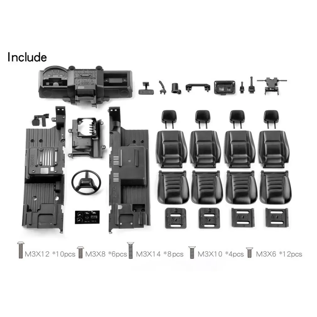 

Interior Simulation Center Console Seat Steering Wheel Modification For TRAXXAS TRX-4 Defender Seat Instrument Panel
