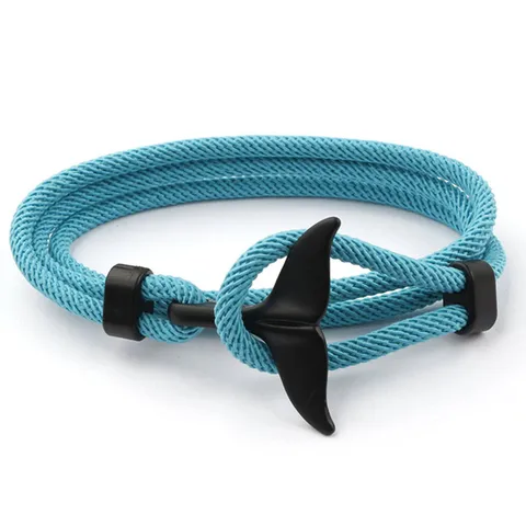 CUTEECO модный браслет с якорем и хвостом Кита многослойный Плетеный веревочный браслет для мужчин и женщин в морском стиле спортивный металлический крючок в подарок