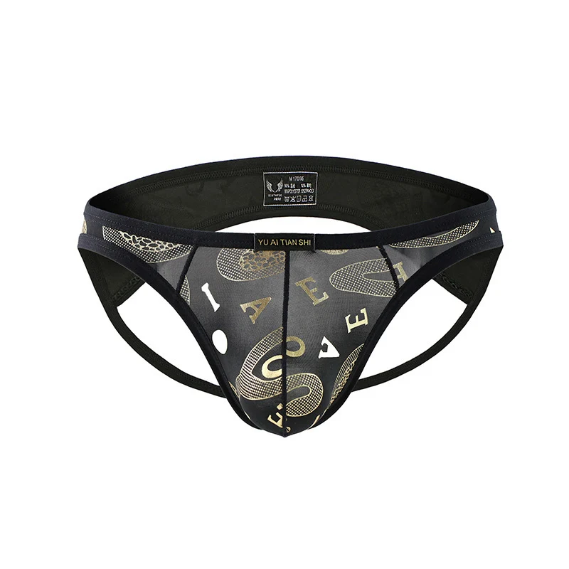 Мужские трусы брифы сексуальные напечатанные jockstrap Нижнее белье Bulge Pouch мужские