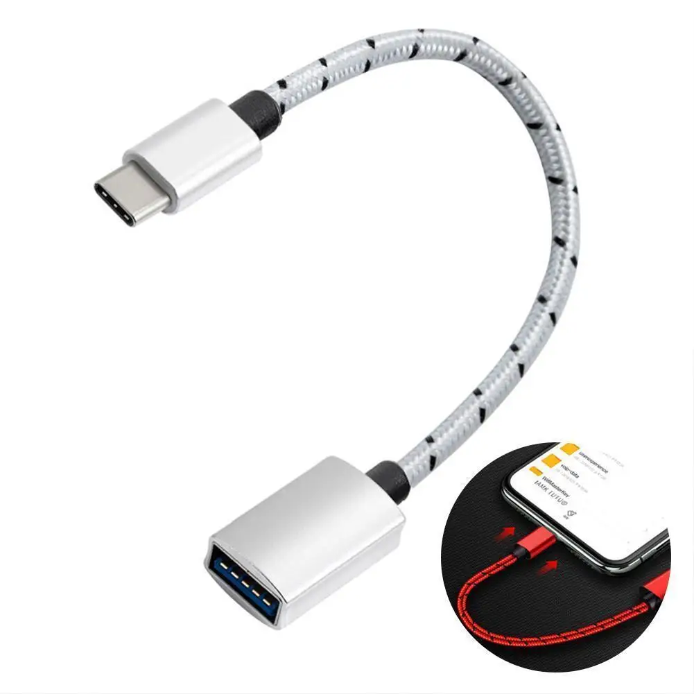 

Кабель-адаптер Type-C OTG USB 3.1 Type C штекер-USB гнездо 15 см A шнур для передачи данных 3,0 OTG адаптер S5P0