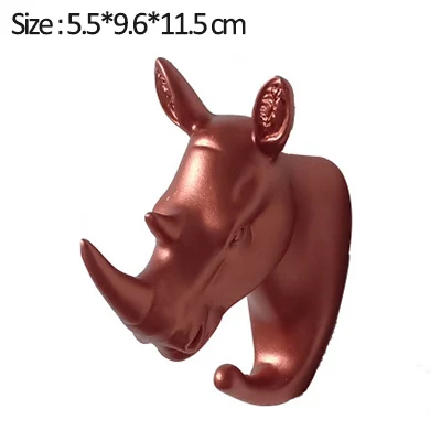 Rose-gold-rhinoceros Домашний крючок, декоративный крючок, золотые крючки в виде животных, держатель для ключей, настенный домашний настенный крючок, многофункциональный подвесной крючок, держатель, настенный крючок - Цвет: Rose-gold-rhinoceros