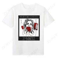 2021 new dark style t shirt woman blood pattern top black t shirt pure cotton printing high quality mens t shirt