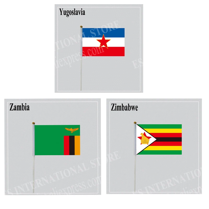 Ручной флаг с Македонией Замбией государственной страной Зимбабве размер 14*21 см