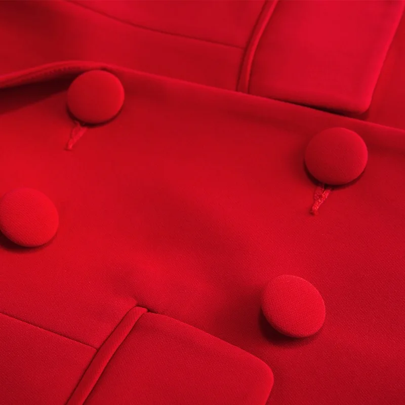 Женский офисный костюм из блейзера и двубортных брюк деловая униформа 2019 |