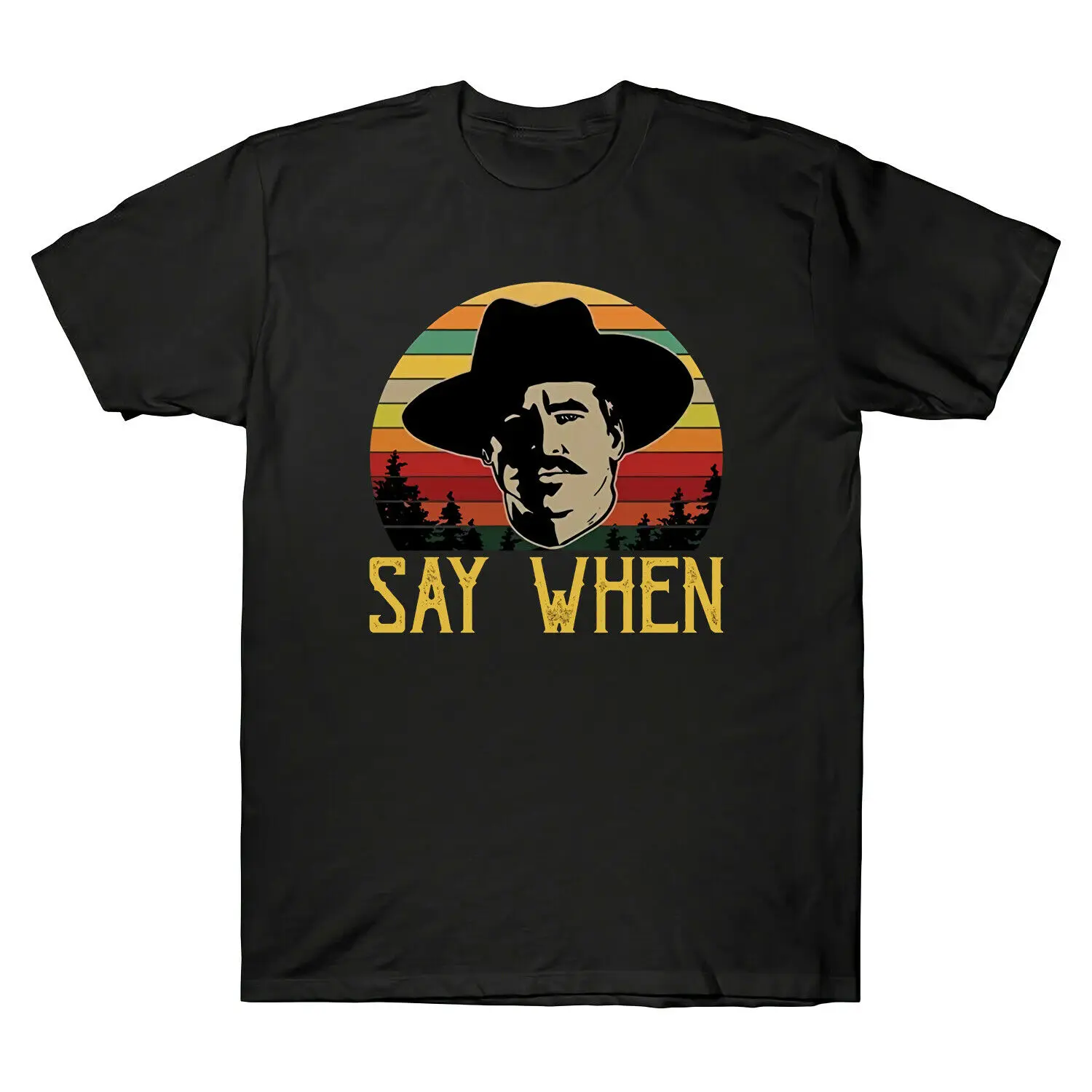 

Tombstone Doc Holliday Say When Funny Vintage Retro Men's Black Cotton T-Shirt