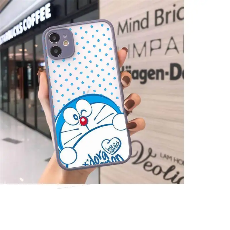 

Doraemon Cartoon robot cat anime Phone Cases Matte Transparent for iPhone 7 8 11 12 s mini pro X XS XR MAX Plus cover funda