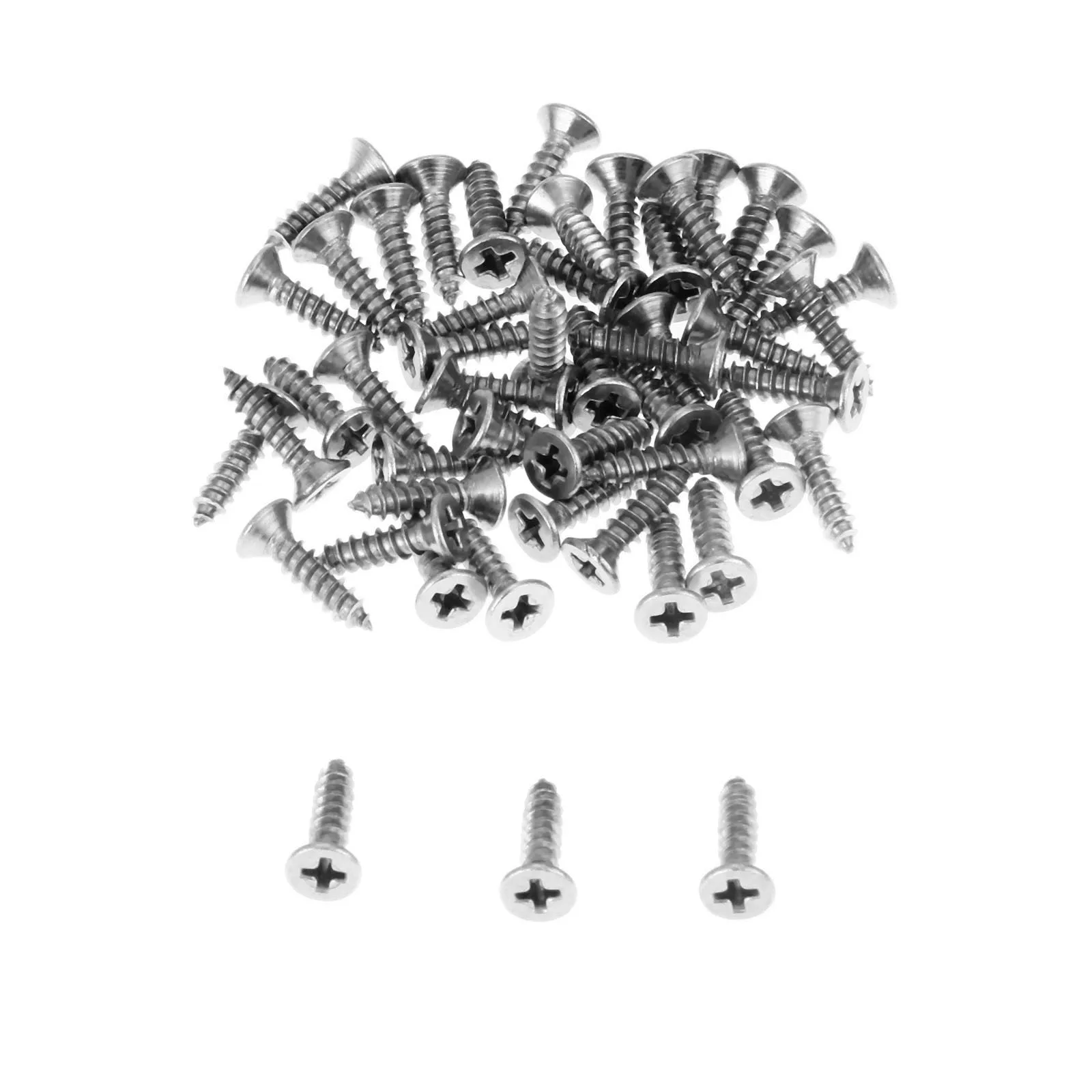 

50Pcs/lot M4 304 Stainless Steel Flat Head Self Tapping Screws Self-tapping Wood Screws 16/20/25mm Fasteners Hardware
