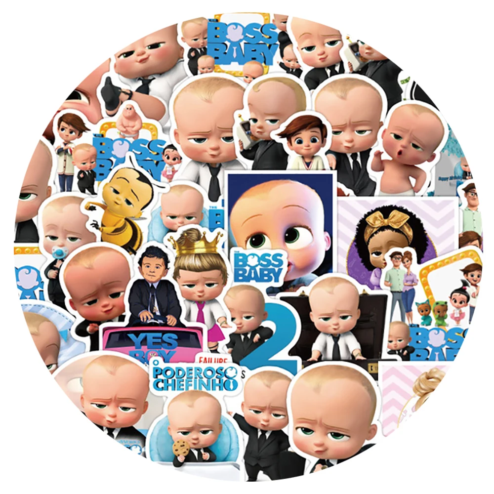 

10/30/50PCS Boss Baby Theme Stickers Graffiti DIY Motorcycle Luggage Skateboard Funny Cartoon Sticker Decals for Kids Toy Gift