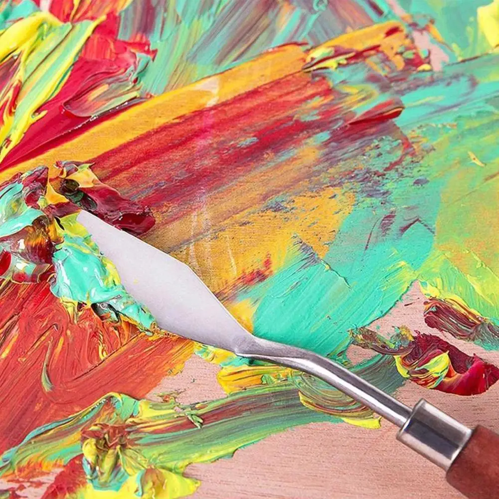 

7 шт./компл. ножи для масляной живописи из нержавеющей стали, нож для смешивания масляной живописи, лопатка, палитра ножей, гибкие лезвия Sc B2o5