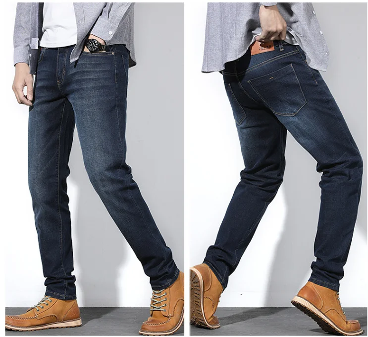 9003 DB USA SIZE Весенние Стрейчевые джинсы больших размеров 29-44 46 48 прямые мужские джинсы известного бренда - Цвет: 9003 DB USA SIZE