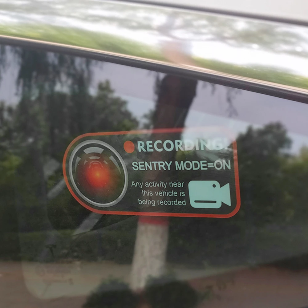 

2 Pcs Car Sentry Mode Recorder Static Sticker For Tesla Model 3 X S Y Recording Reminder Inner Window Caveat Warn Static Sticker