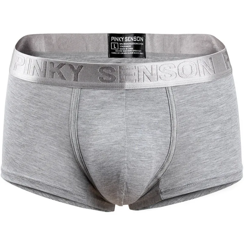 PK03 gray 18 видов стилей, розовый, Senson, мужское нижнее белье, мужские боксеры, сексуальные, хлопок, Cuecas, боксеры, мужские шорты, Гей Нижнее белье, мужские трусы для мальчика - Цвет: PK03 gray