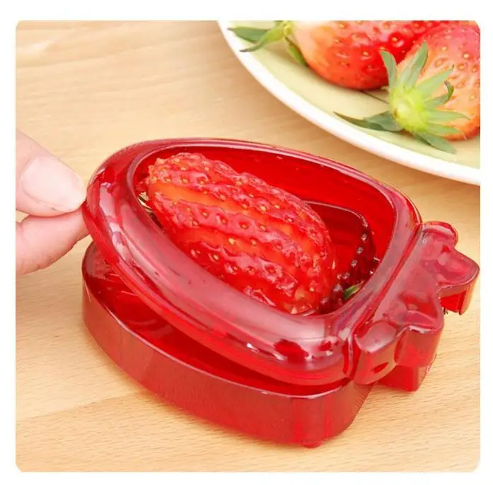 

2pc/ Set Kitchen Fruit Gadget Tools Strawberry Huller Leaf Stem Remover Strawberry Slicer Cutter
