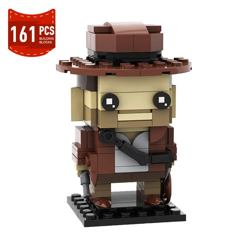 

MOC Brickheadz Indianaed Jonesed Bricks Adventure Movie Figure Block Hunter Game Doll Building Blocks Education Toys Xmas Gift