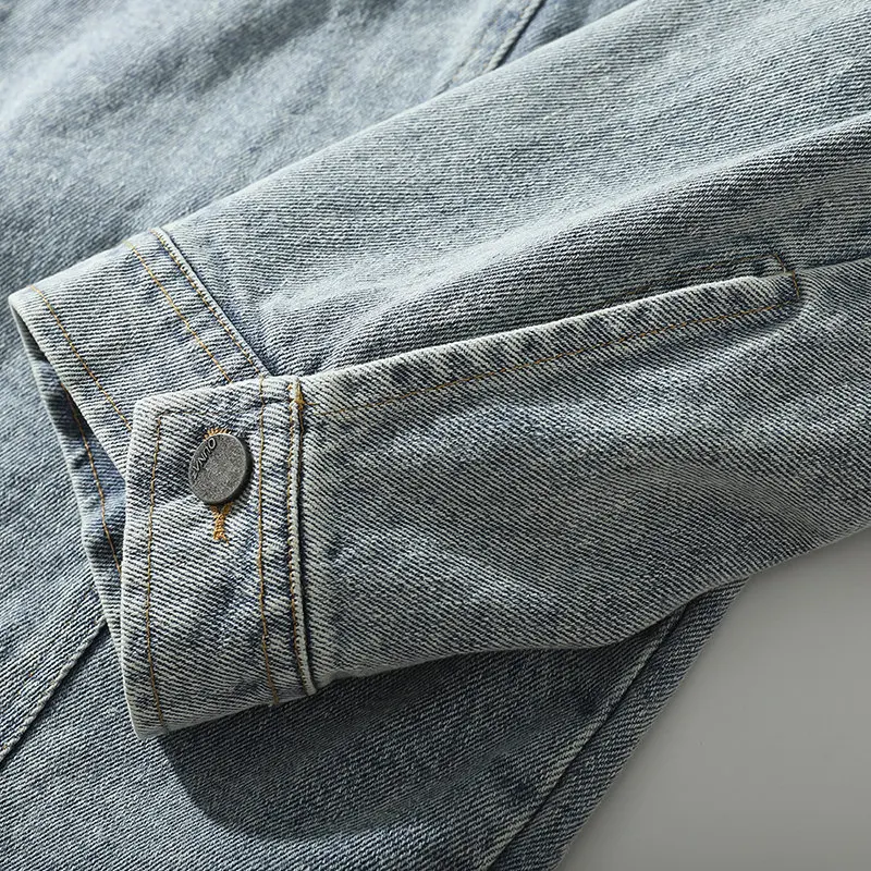Хип-хоп мужские джинсовые куртки Уличная карманы Повседневная хлопковая синяя джинсовая куртка мужская Harajuku свободная ковбойская куртка-бомбер