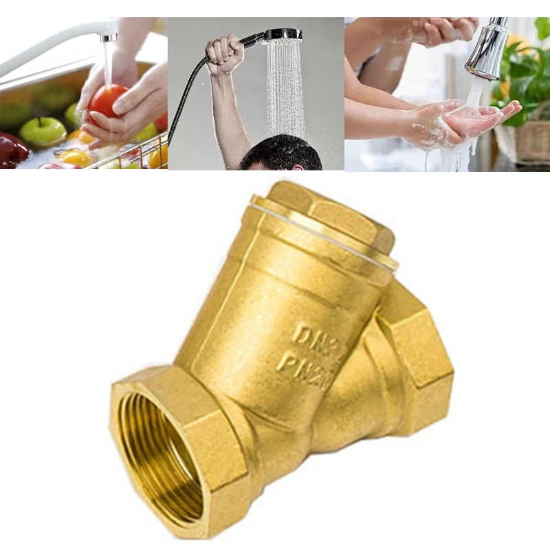 

Y Shaped filter Brass Strainer Filter Household Water Pipe Adaptor Connector 35ED