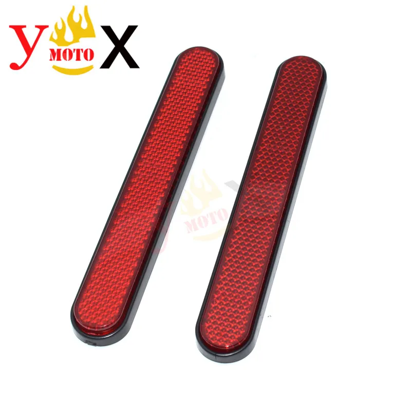 1 Pair Red Передняя вилка мотоцикла отражатель ноги светоотражающий 3M Наклейка ABS для Harley Fatboy FLSTF Sportster 883 1200 Softail Dyna Wide Glide - Цвет: 1 Pair Red
