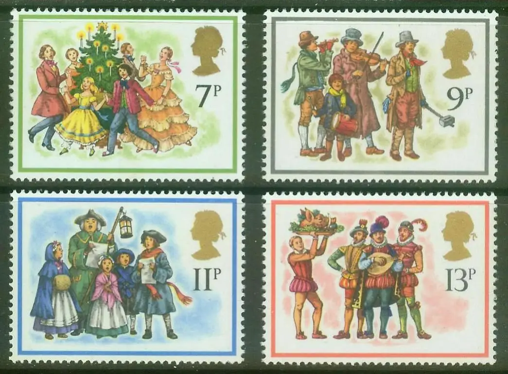 4 шт./компл. новинка английская почта Великобритании Марка 1978 Рождество