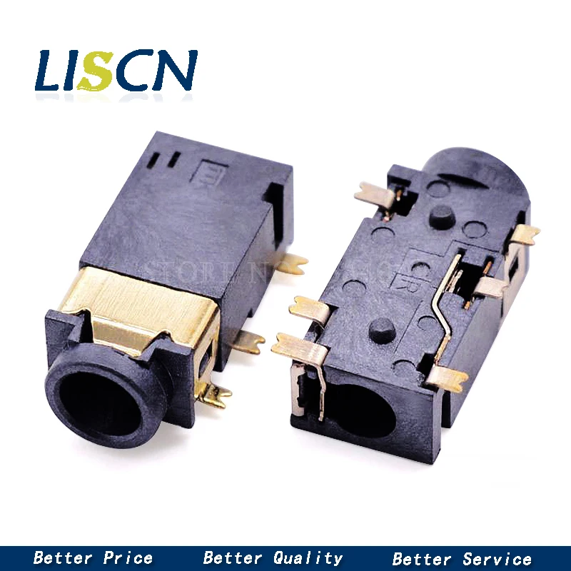 

10 шт. 3,5 мм разъем для наушников аудио разъем PJ-342 поверхностного монтажа 6 футов двойной трек позолоченный