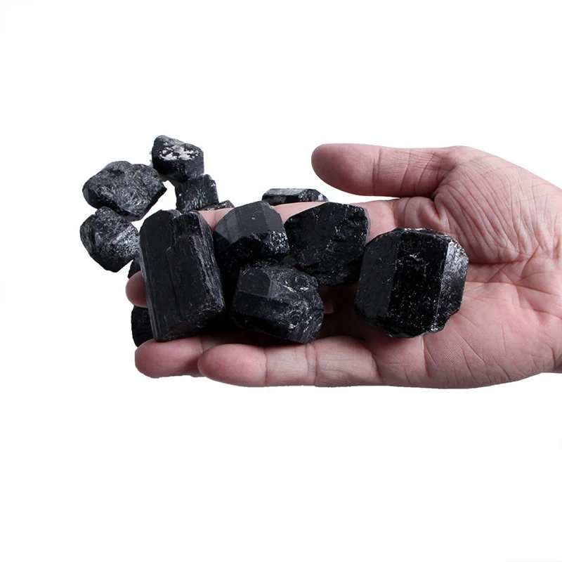 Natural Black Tourmaline Crystal Rough Stone Rock Mineral Specimennatural Stones and Minerals-200G | Освещение