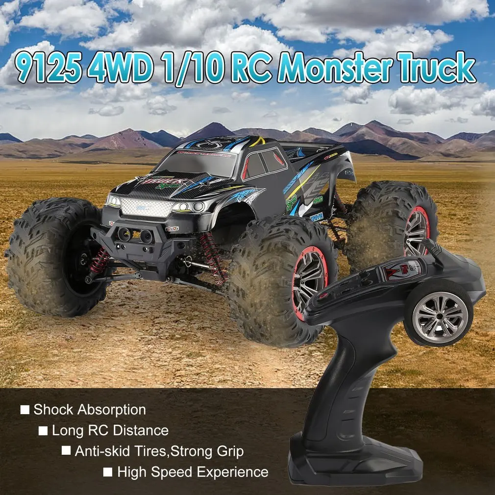 Высокое качество 9125 4WD 1/10 RC гоночный автомобиль с высокой скоростью 46 км/ч Электрический сверхзвуковой грузовик внедорожник багги игрушки РТР