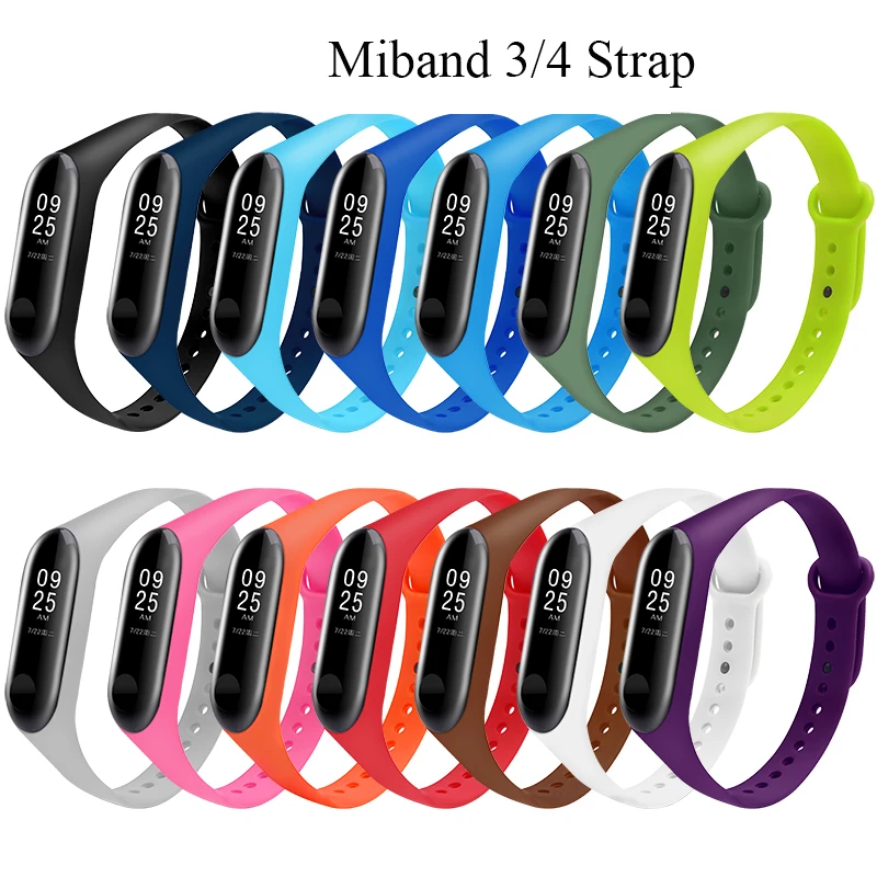 

Ремешок силиконовый для Xiaomi mi Band 3 4, спортивный браслет для mi band 3 4