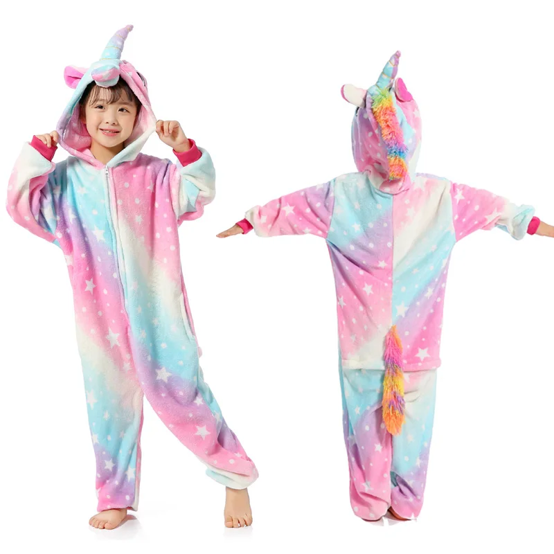 Детский комбинезон с капюшоном в виде животных Костюм кигуруми фланелевый