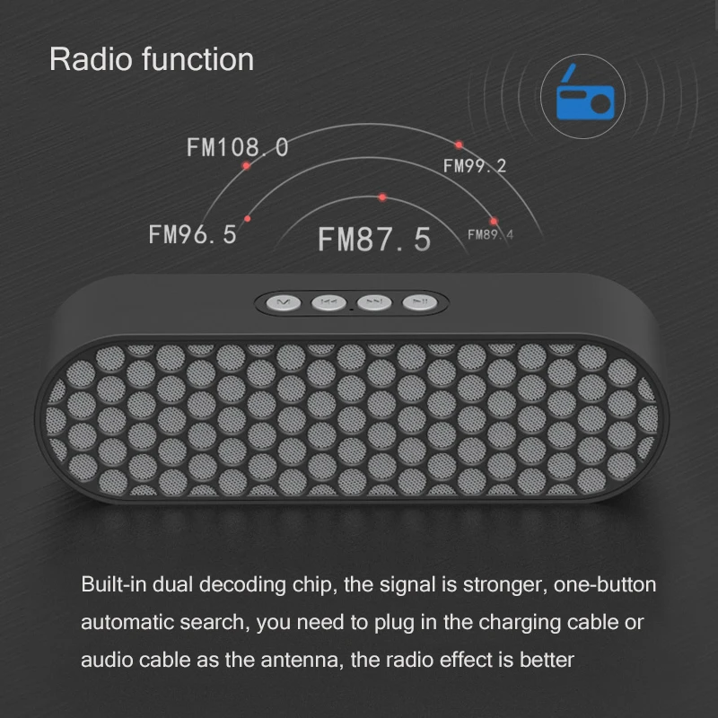 

Wireless Bluetooth 5.0 Speaker 10W Dual Horns with USB Flash Drive TF Card Playback Subwoofer TWS 2200mAh AUX Input Column