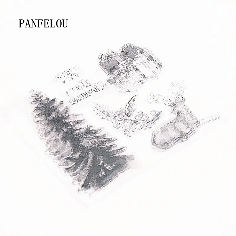 PANFELOU 12x10,5 снежное дерево олень прозрачный чистый силикон штамп/печать DIY Скрапбукинг/фотоальбом декоративный прозрачный наборы штампов
