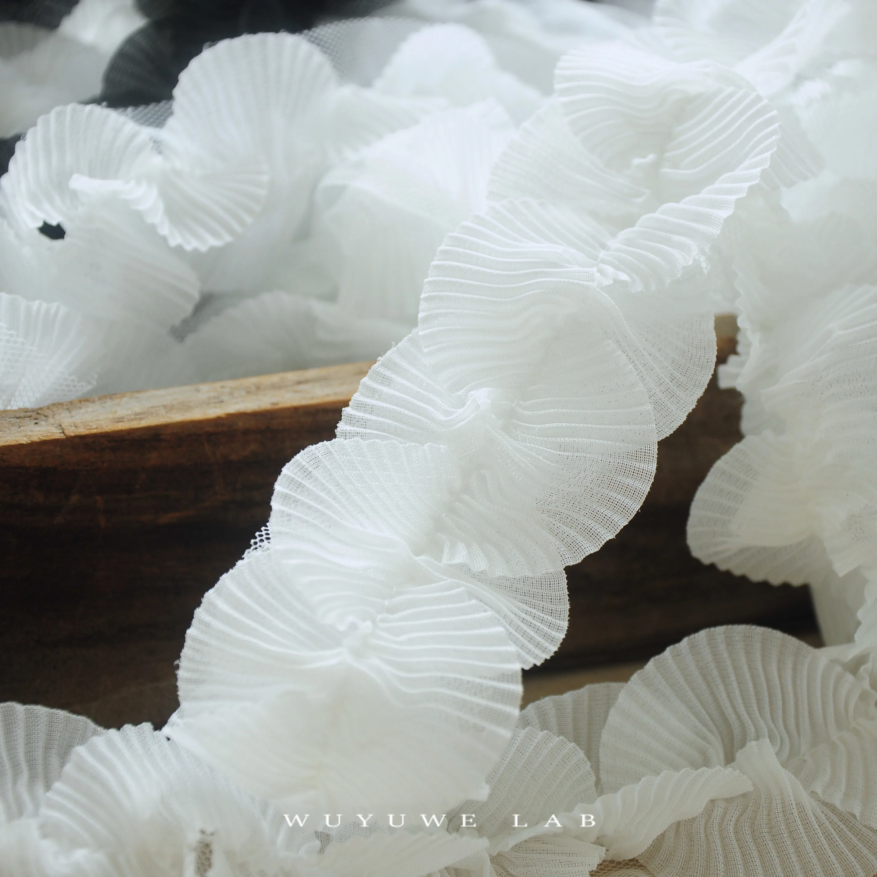 1 м черно-белая волнистая спиральная кружевная плиссированная шифоновая юбка с