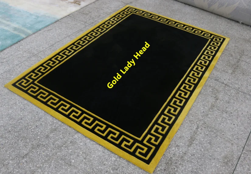 Ковер ручной работы из акрила в Королевском Стиле ковер черного и золотого цвета